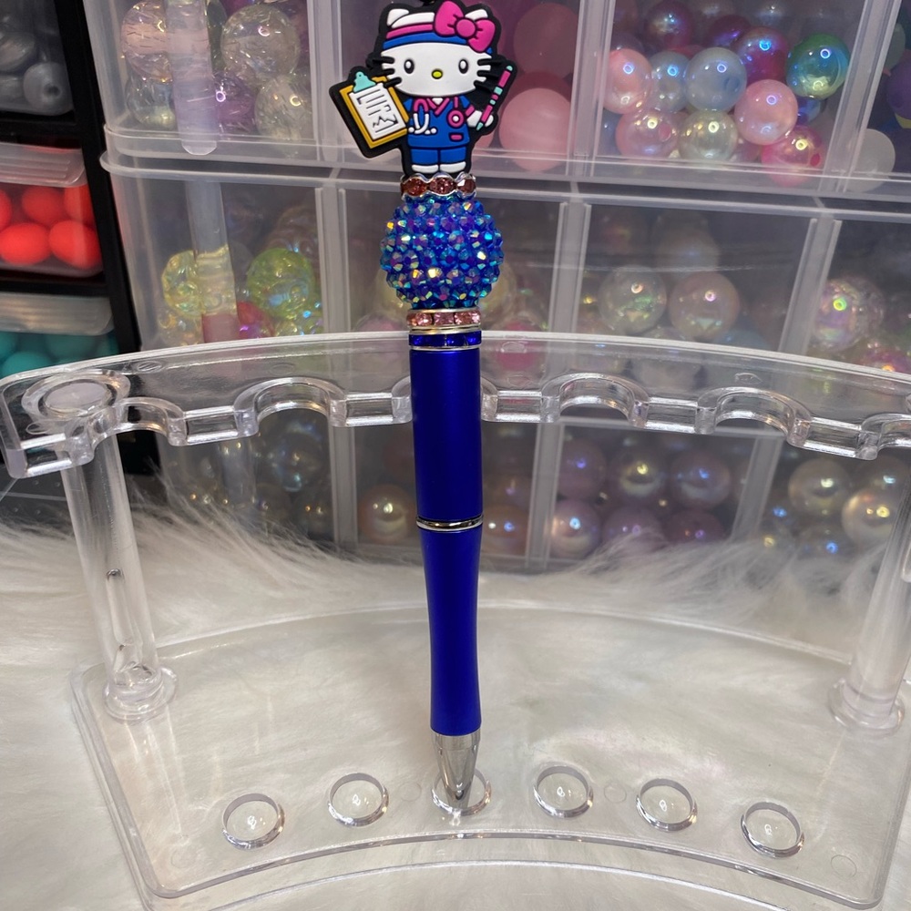 Blue Hello Kitty Beaded Pen